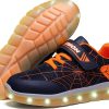 LED Light Up Shoes Kids Rechargeable Spider Design Sneakers-2