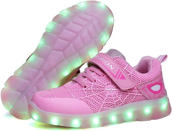 Spider LED Light Up Shoes Kids Breathable USB Rechargeable-2