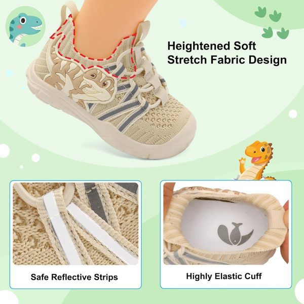 Dinosaur Toddler Sneakers Breathable Knit Pull On Walking-3