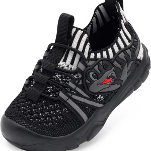 Toddler Sneakers Dinosaur Design Breathable Knit Walking-0