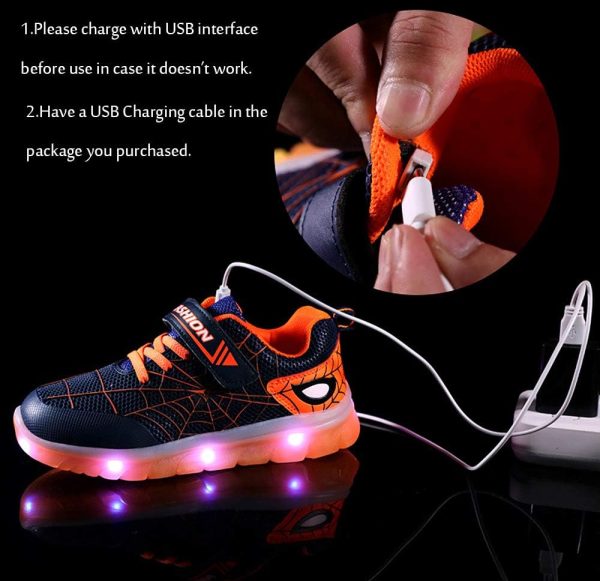 LED Light Up Shoes Kids Breathable Rechargeable Sneakers-4