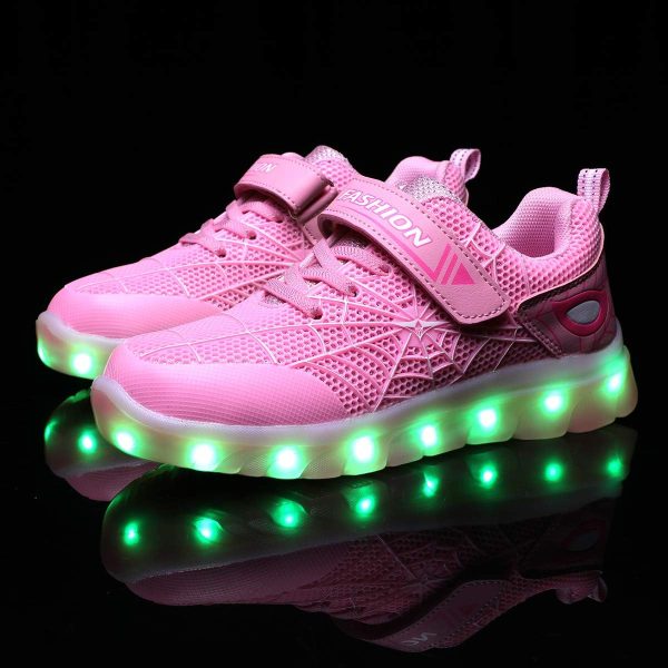 Spider LED Light Up Shoes Kids Breathable USB Rechargeable-4
