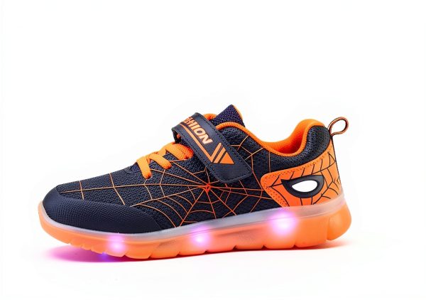 Pavo Kids LED Light Up Sneakers Rechargeable Spider Design-4
