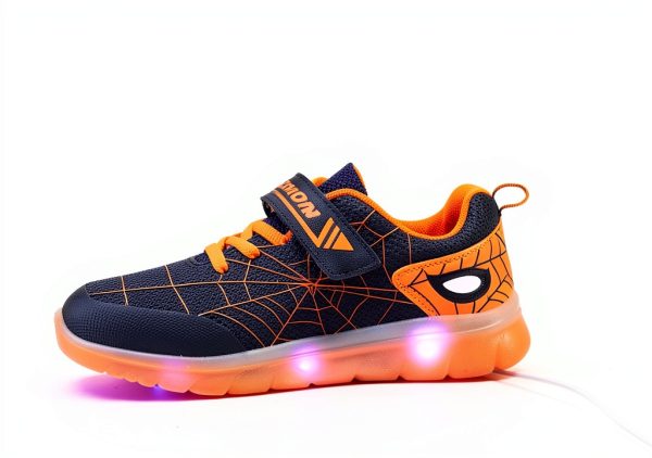 LED Light Up Shoes Kids Rechargeable Spider Design Sneakers-4