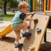 Dinosaur Toddler Sneakers Breathable Knit Pull On Wide Toe-1