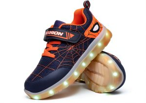 Pavo Kids LED Light Up Sneakers Rechargeable Spider Design-0