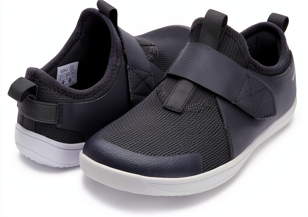 Child wearing W8k3 breathable walking shoes on a playground