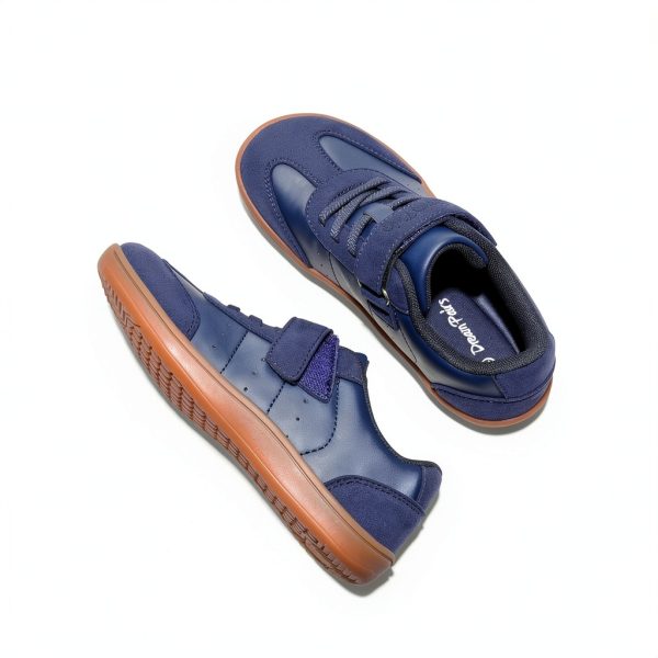 KidStride Kids Walking Shoes Beige Navy Size 3-13 Lightweight Sneaker-3