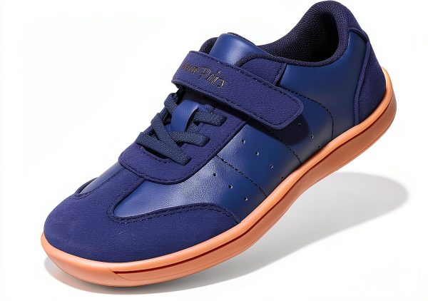 KidStride Kids Walking Shoes Beige Navy Size 3-13 Lightweight Sneaker-0