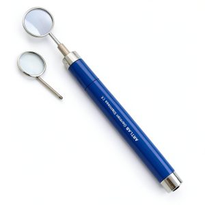 Dental Mirror WSI LED Light Anti-Fog Stainless Steel Blue Handle #4/#5-0