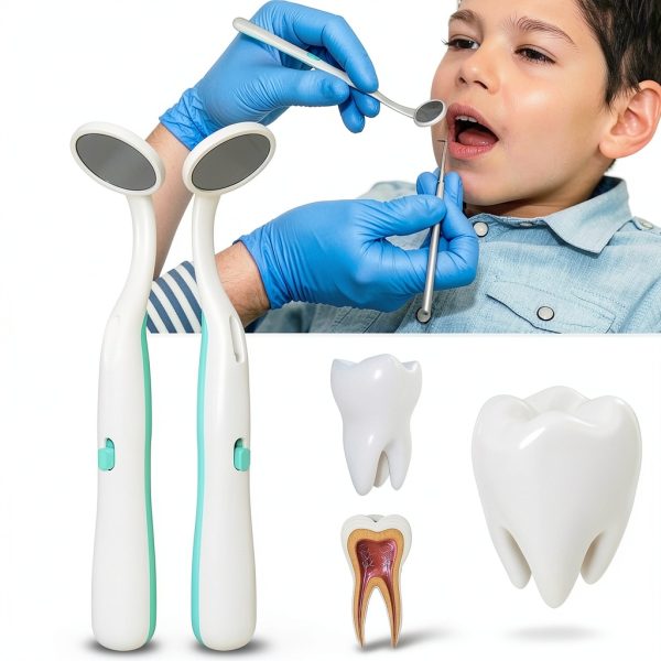 Dental Mirror 2 Pieces Light Anti Fog Ofakouss Blue & Green-5
