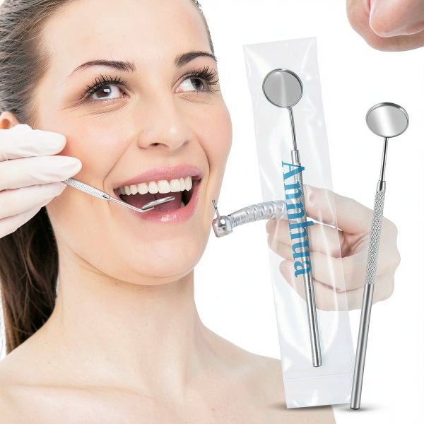 Dental Inspection Mirror Annhua Stainless Steel Anti-Fog Curved Mirror-5