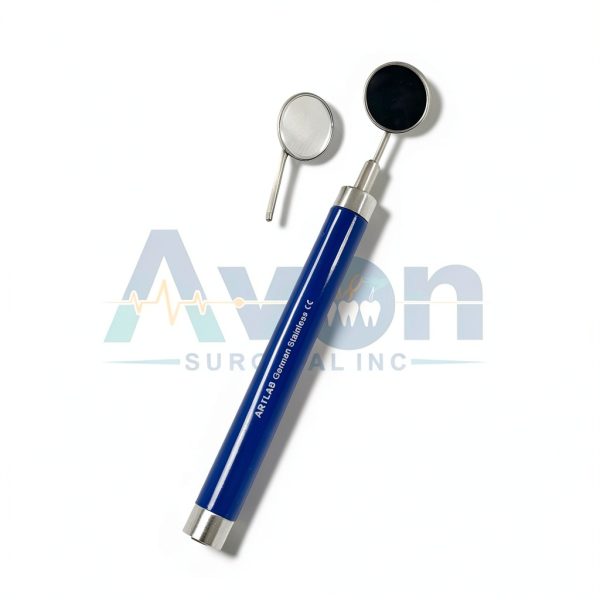Dental Mirror WSI LED Light Anti-Fog Stainless Steel Blue Handle #4/#5-2