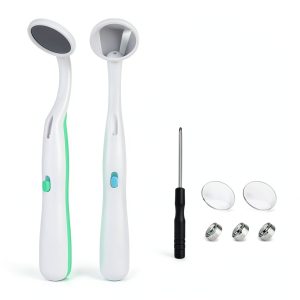 Dental Mirror 2 Pcs LED Light Anti-Fog OUMJCING Oral Care Tool-0