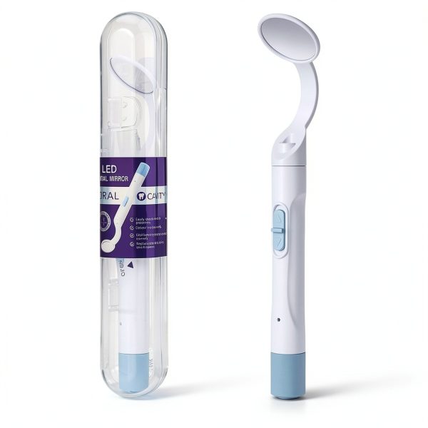 Dental Mirror MinToothpro Dual LED Light Removable Anti-Fog - Blue-5