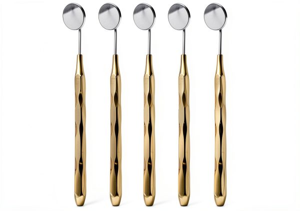 Dental Mirror ARTMAN INSTRUMENTS Set of 5 Stainless Steel Gold Handles-0