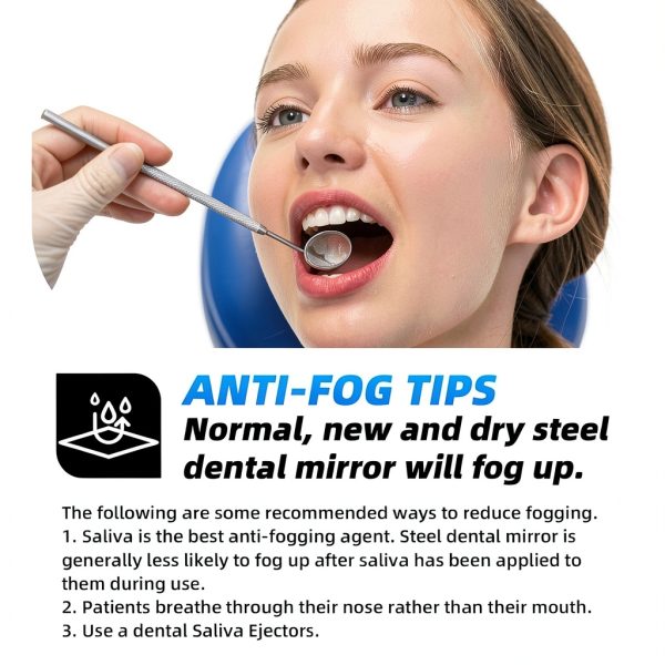 Dental Inspection Mirror Annhua Stainless Steel Anti-Fog Curved Mirror-2