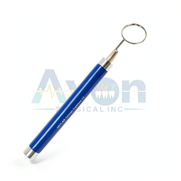 Dental Mirror WSI LED Light Anti-Fog Stainless Steel Blue Handle #4/#5-3