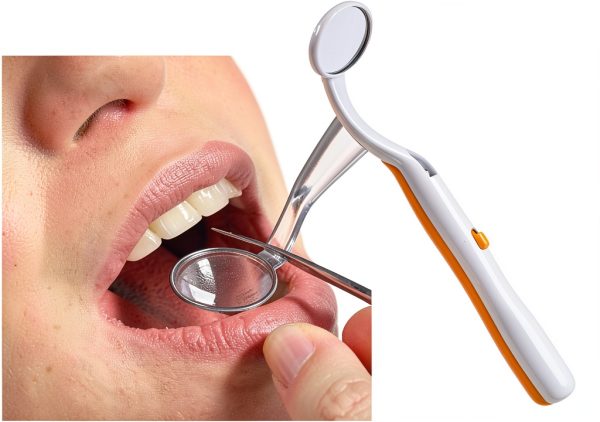 Dental Mirror 2 Pcs LED Lighted Anti-Fog Curve Angle Tool by Ceonam-4