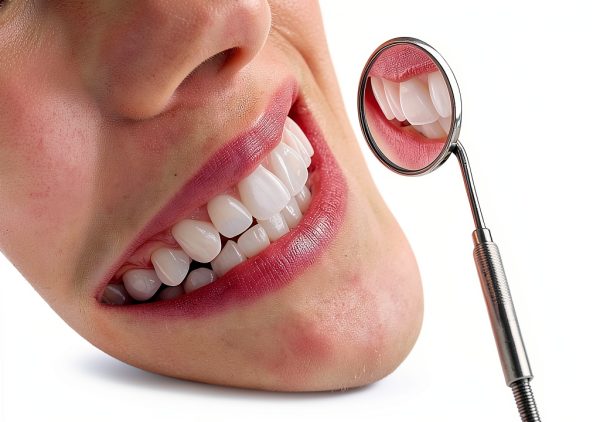 Stainless Steel Dental Mirror 6.5" Impressive Smile Anti‑Fog 45° Angle-2