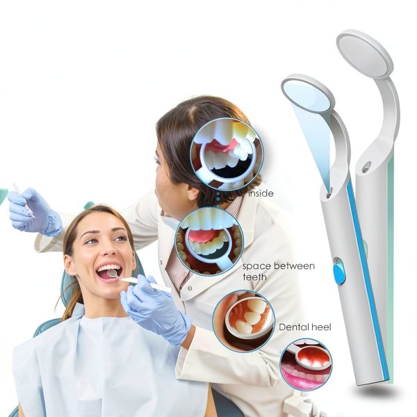 Dental Mirror 2 Pieces Light Ofakouss Anti-Fog Green/Blue 5.71in-4