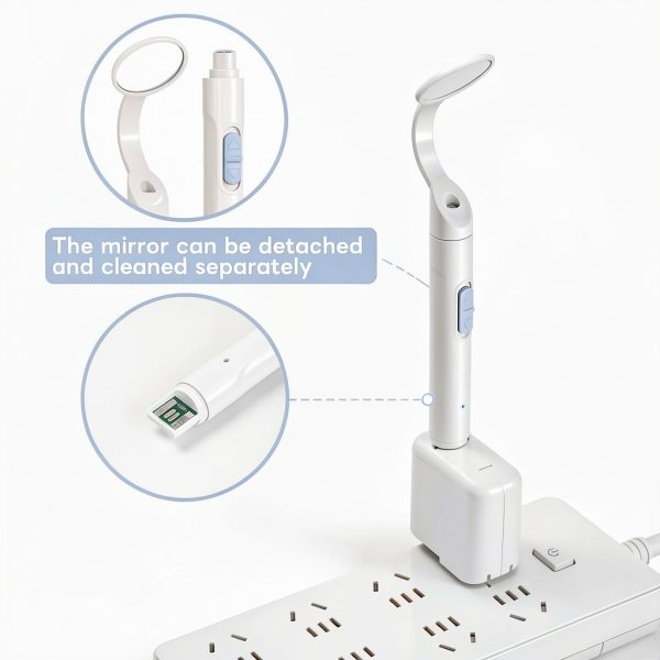 LED Dental Mirror InhwRior Rechargeable USB Dual Light Anti Fog Blue-5