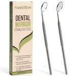 Dental Mirror Stainless Steel 6.5in KuanStore Dual Pack-0