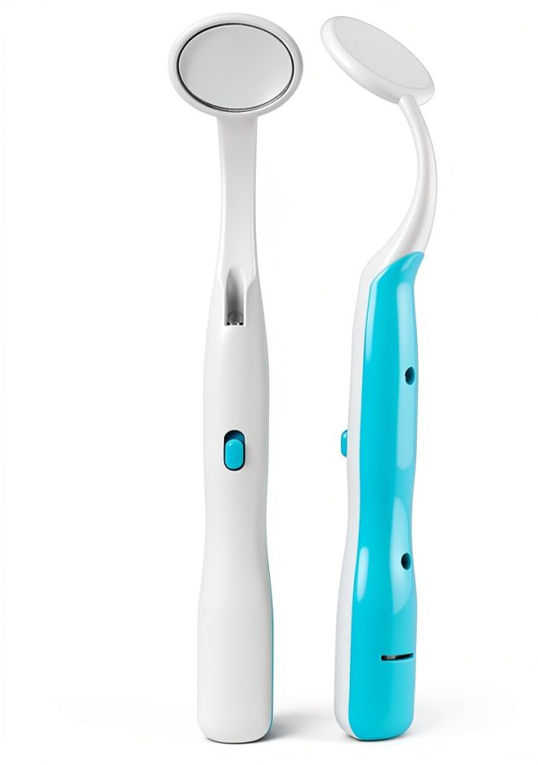 Dental Mirror 2 piece LED Lighted Anti Fog Curve Angle by Ceonam CEM05-0