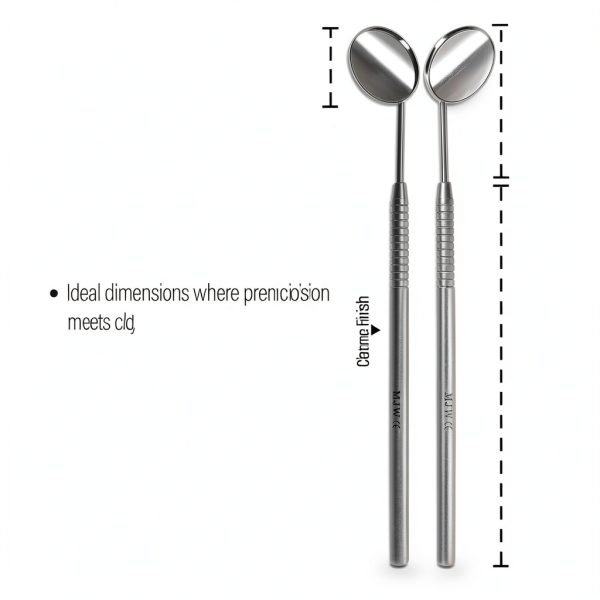 Dental Mirror MJW 2pc Stainless Steel with Non Slip Handle 6.5-3